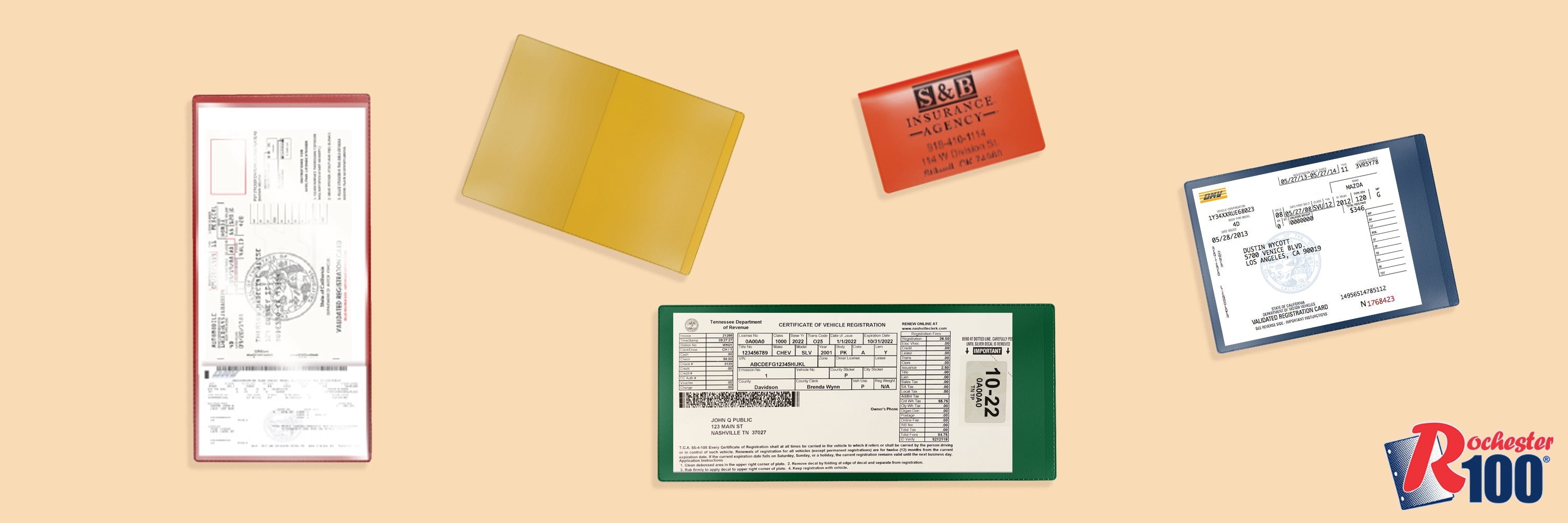 Customized Auto Insurance Card Holders