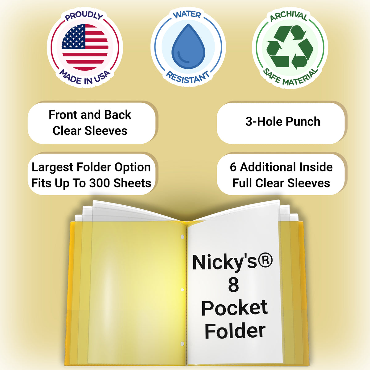 Nicky's® 8 Pocket Folders