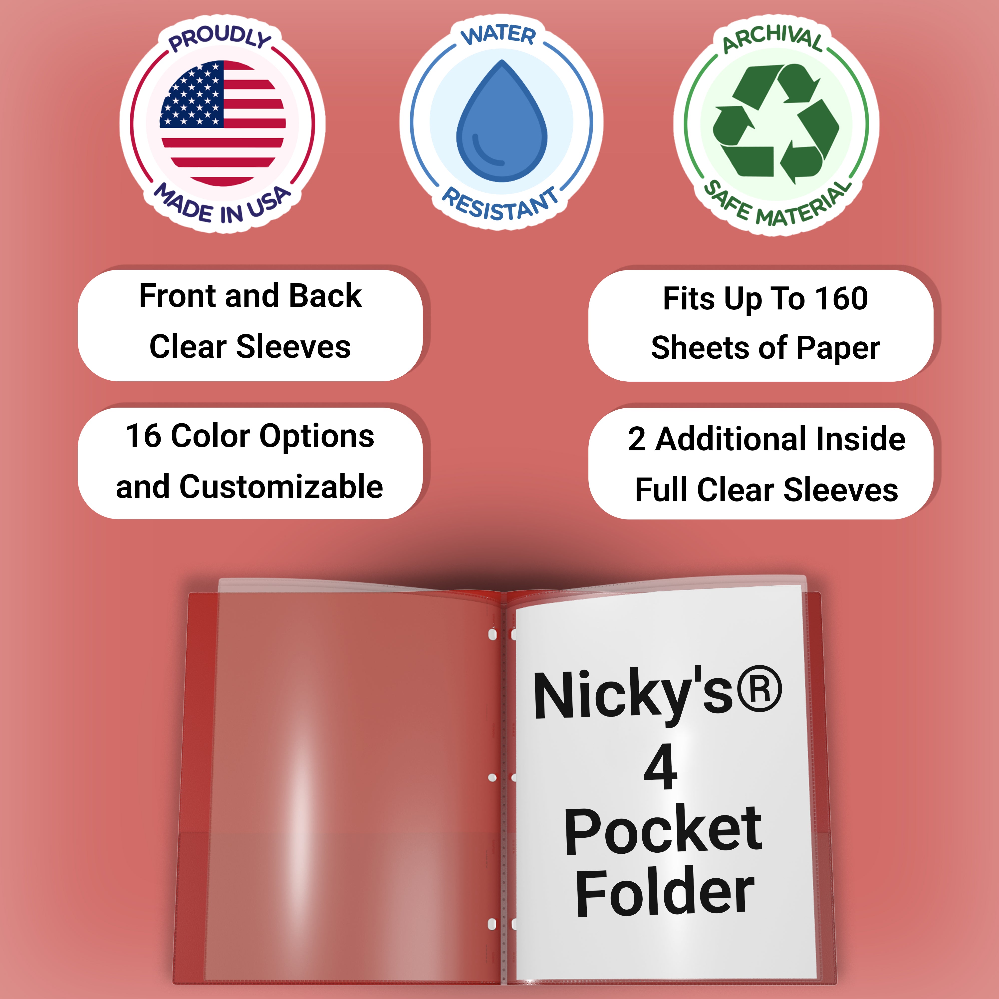 Nicky's® 4 Pocket Folders
