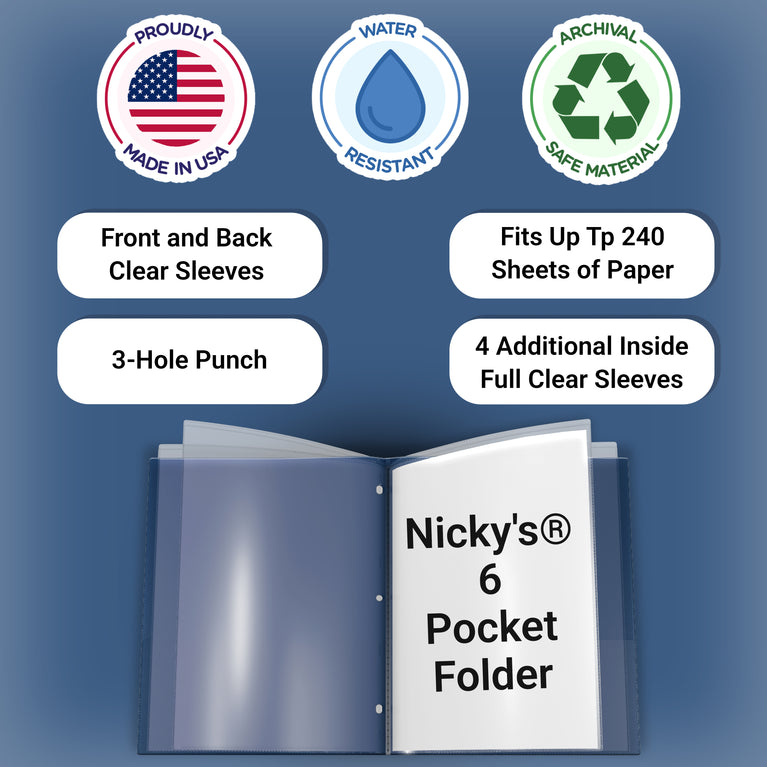 Nicky's® 6 Pocket Folders